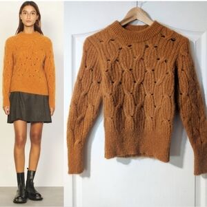 SANDRO | Cable Knit Mohair Sweater